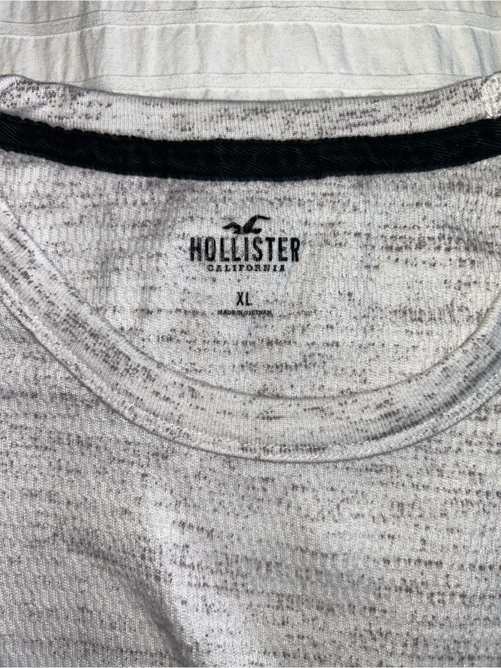 Hollister White Heathered Long-Sleeve